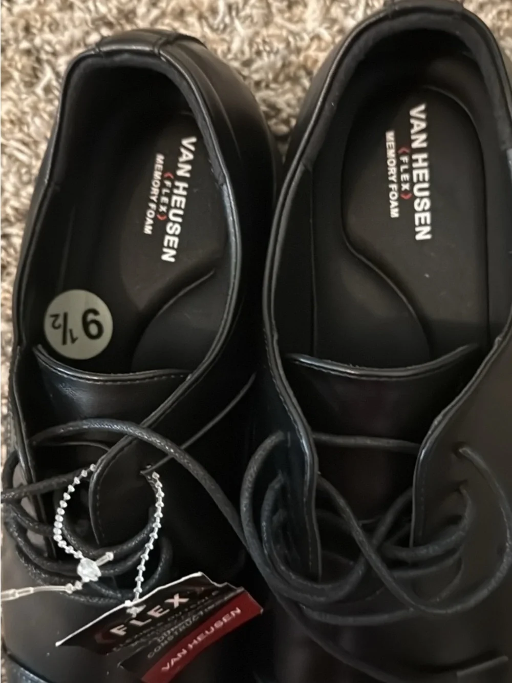 Van Heusen Black Cap-Toe Oxford Lace-Up Dress Shoes